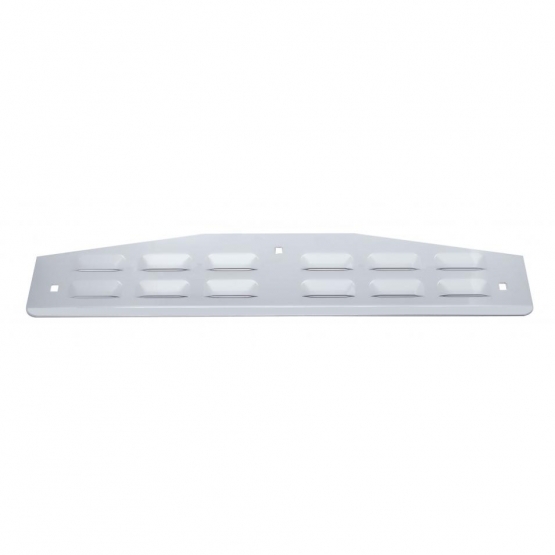 4" X 24" Chrome Louvered Bottom Mud Flap Plate With Lip - Bolt Thru