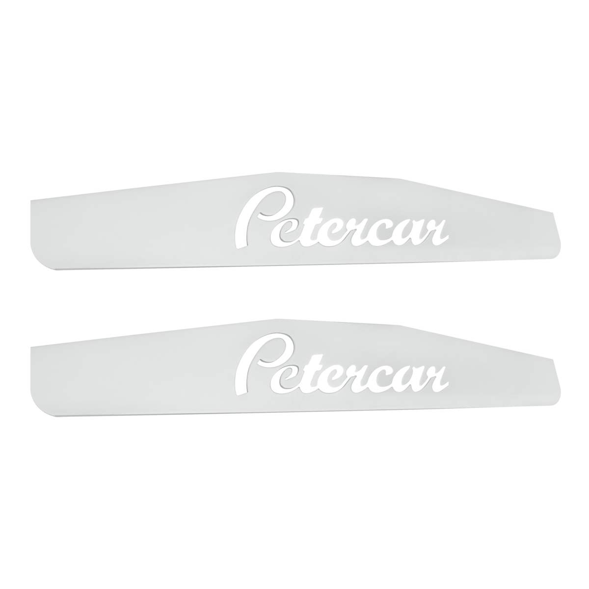 4" X 24" Chrome Petercar Bottom Mud Flap Plate - Welded Stud (Card of 2) - Thumbnail 2