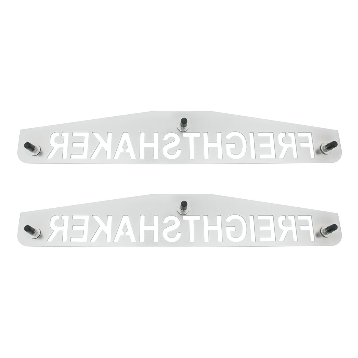 4" X 24" Chrome Freightshaker Bottom Mud Flap Plate - Welded Stud (Card of 2) - Thumbnail 3