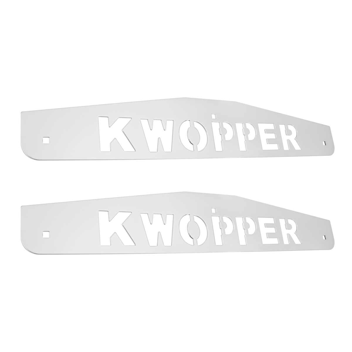 4" X 24" Chrome Kwopper Bottom Mud Flap Plate - Bolt Thru (Card of 2) - Thumbnail 2