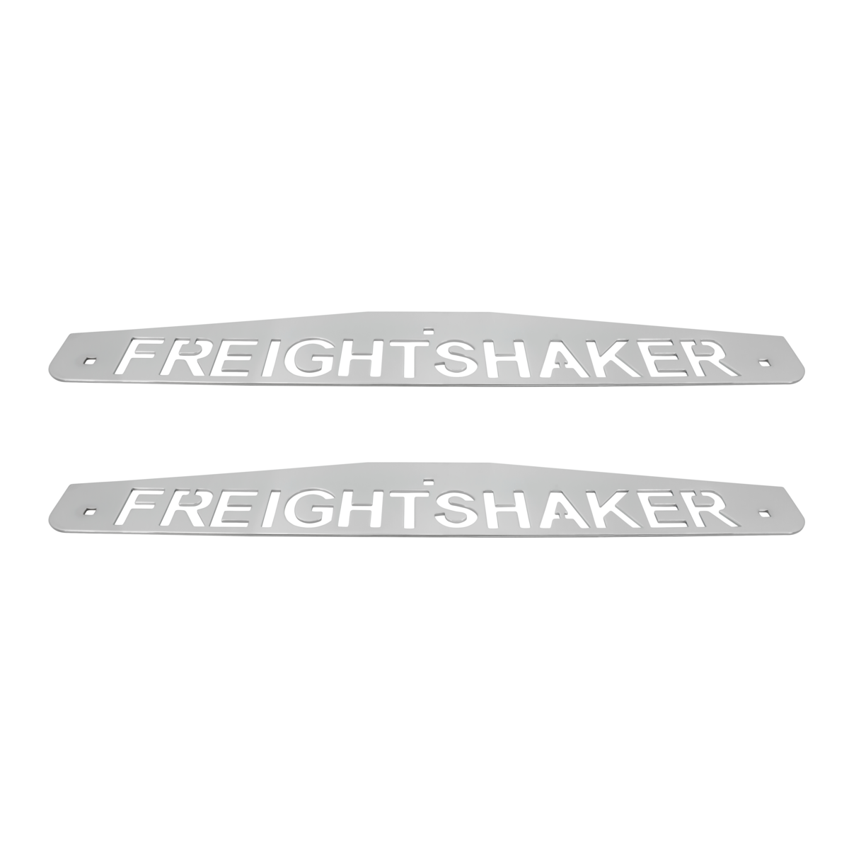 4" X 24" Chrome Freightshaker Bottom Mud Flap Plate - Bolt Thru (Card of 2) - Thumbnail 3