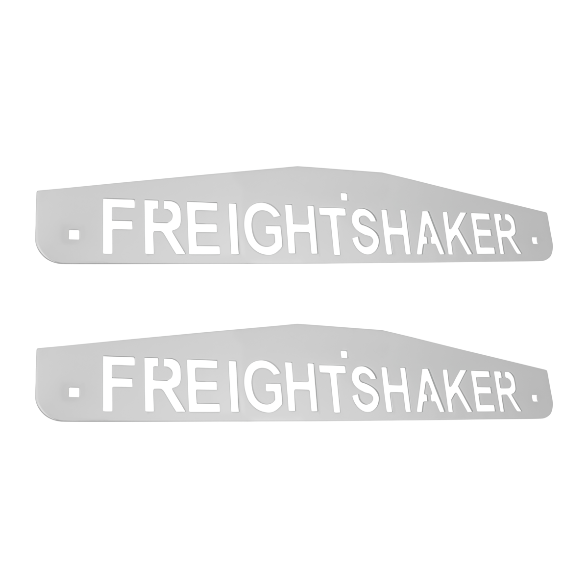 4" X 24" Chrome Freightshaker Bottom Mud Flap Plate - Bolt Thru (Card of 2) - Thumbnail 4