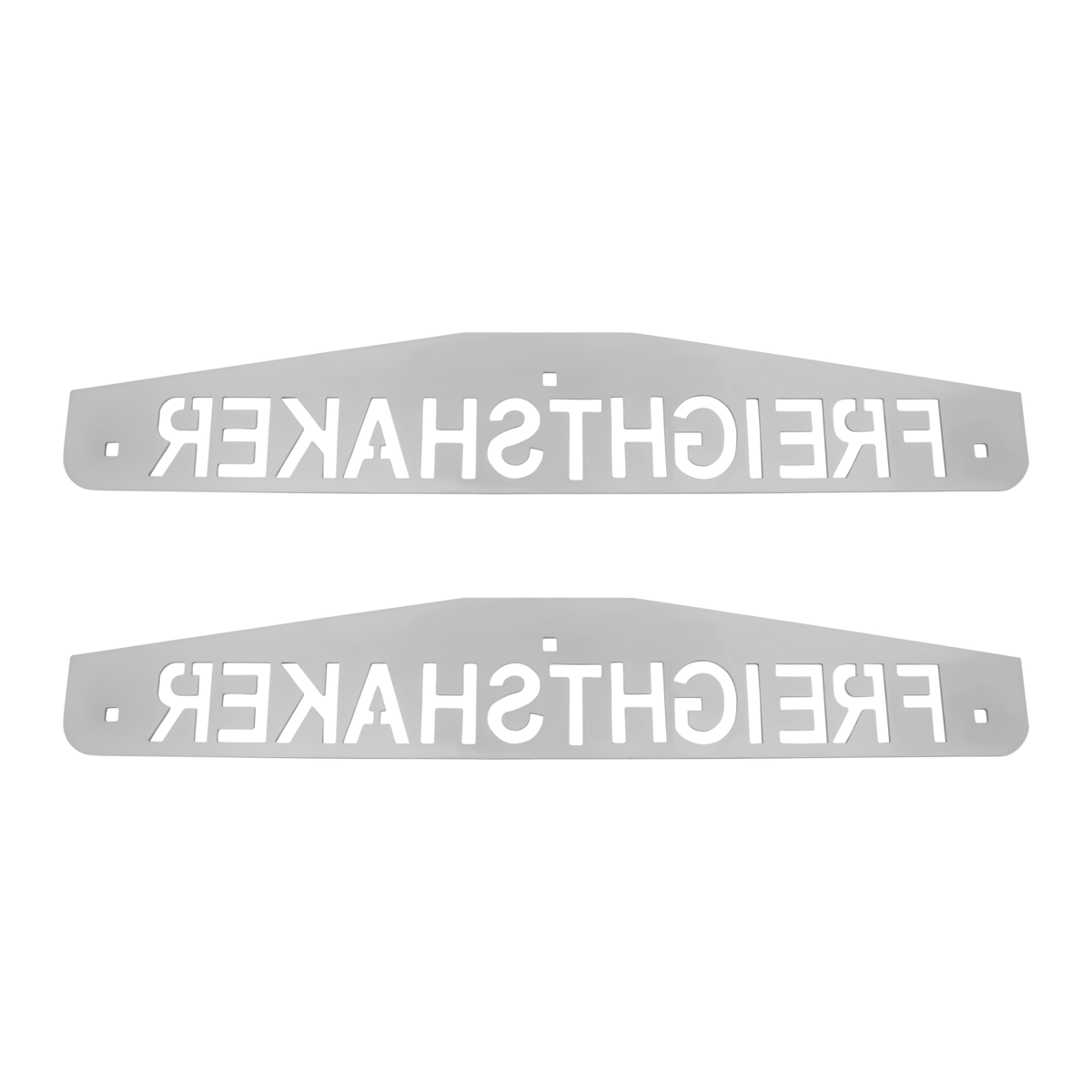 4" X 24" Chrome Freightshaker Bottom Mud Flap Plate - Bolt Thru (Card of 2) - Thumbnail 5