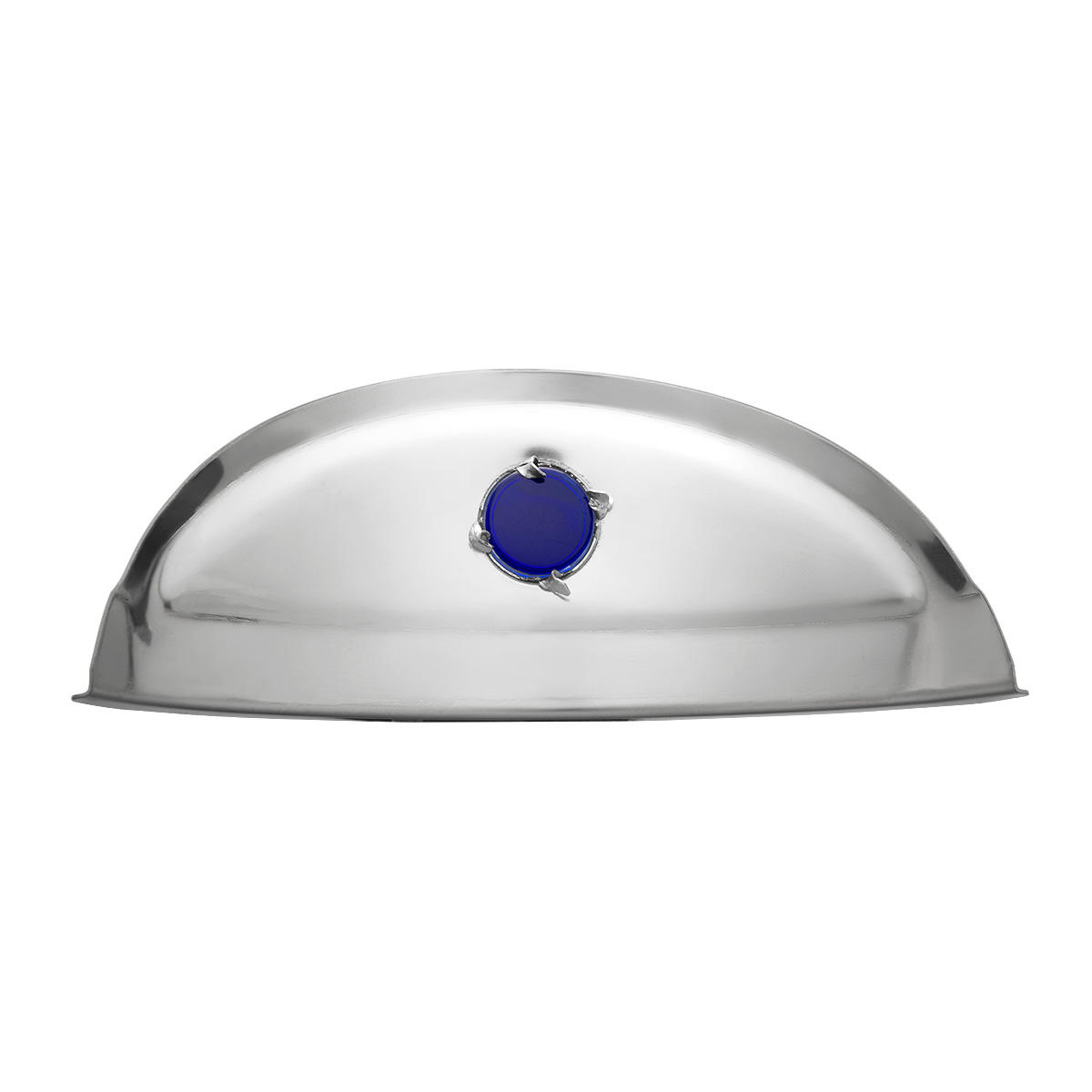 Stainless Steel Visor With Blue Glass Dot For 7" Headlight - Thumbnail 5