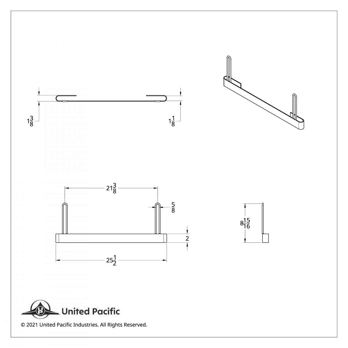 Chrome Anti-Sail Bracket With 2" Bottom - Peterbilt Battery Box - Thumbnail 2