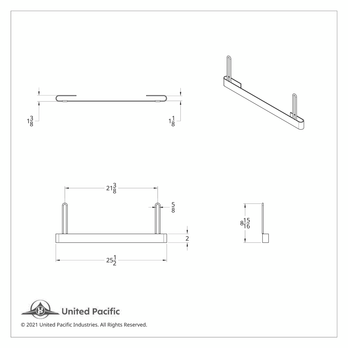 Chrome Anti-Sail Bracket With 2" Bottom - Peterbilt Battery Box - Thumbnail 4
