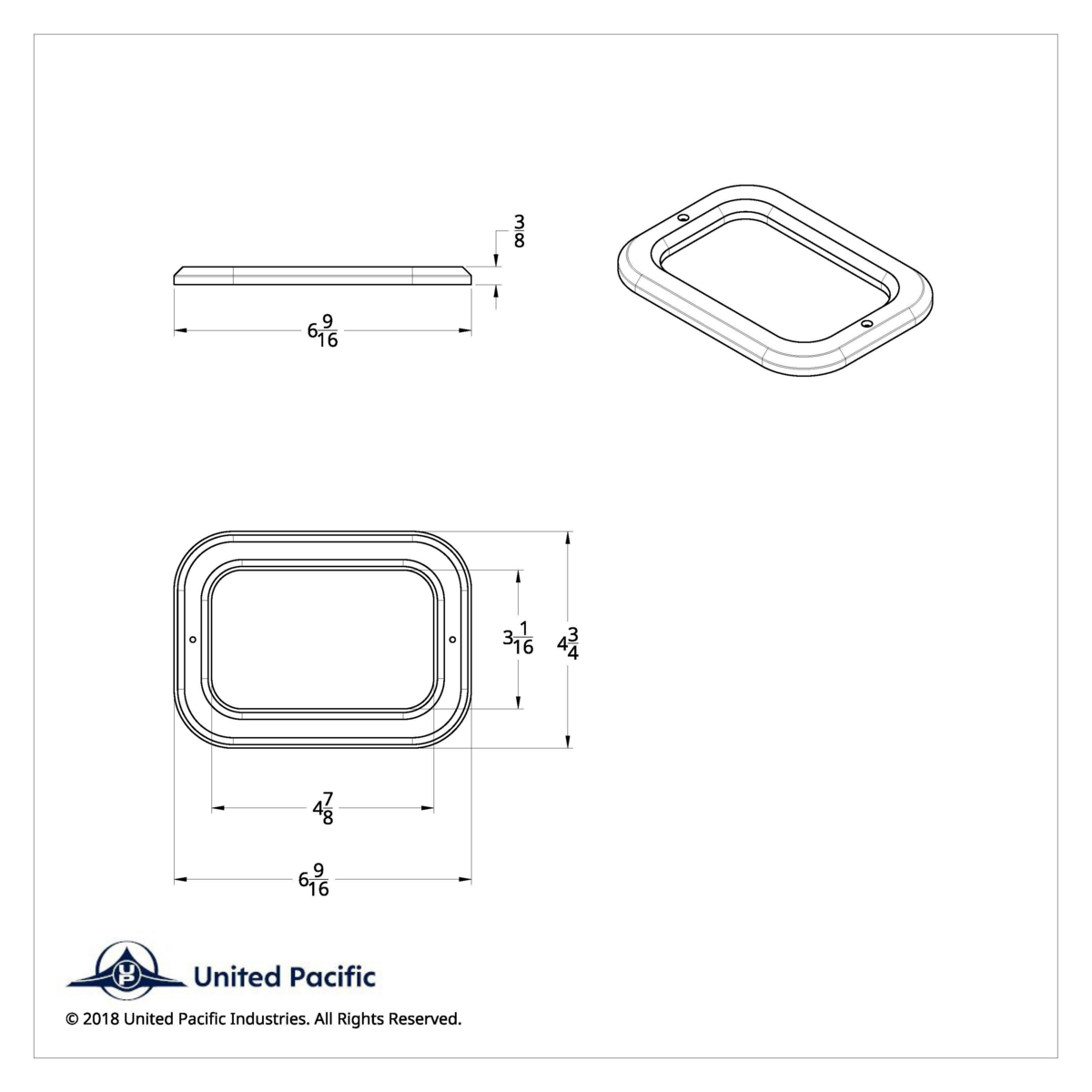 Chrome Rectangular Light Bezel - Thumbnail 4