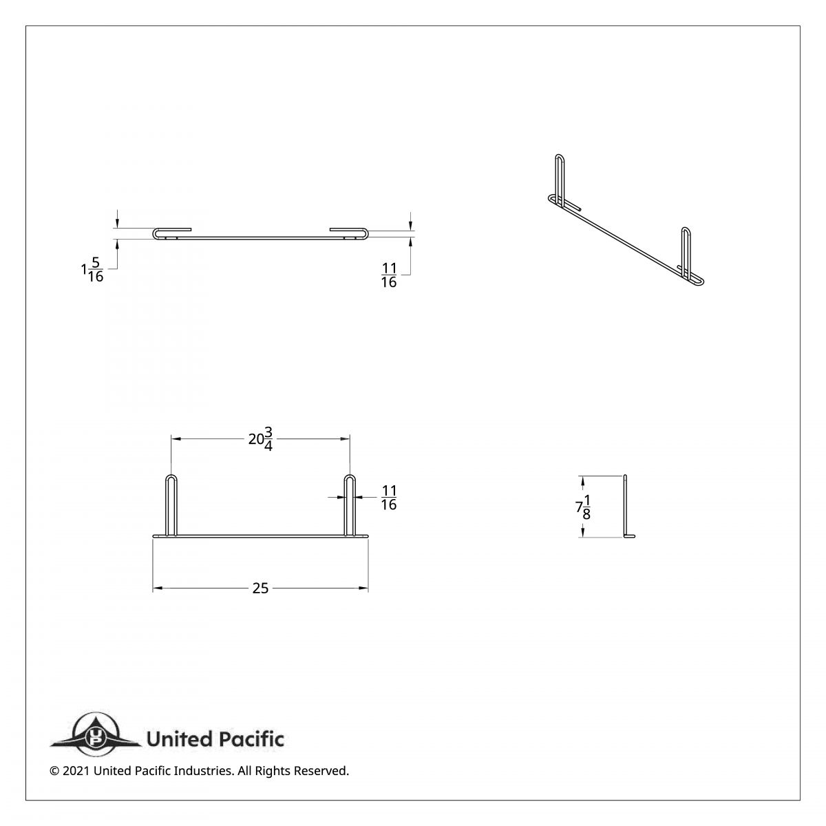 Chrome Anti-Sail Bracket - Peterbilt Battery - Thumbnail 2