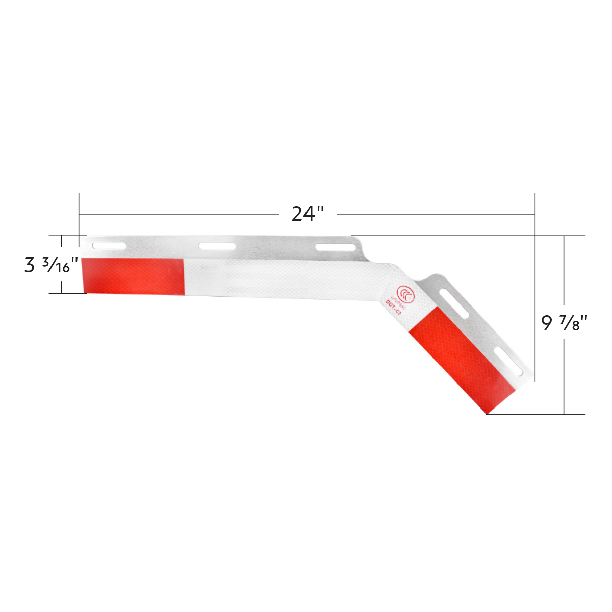 Aluminum 45 Degree Angled Conspicuity Reflector Top Flap Plate (Pair) - Thumbnail 4