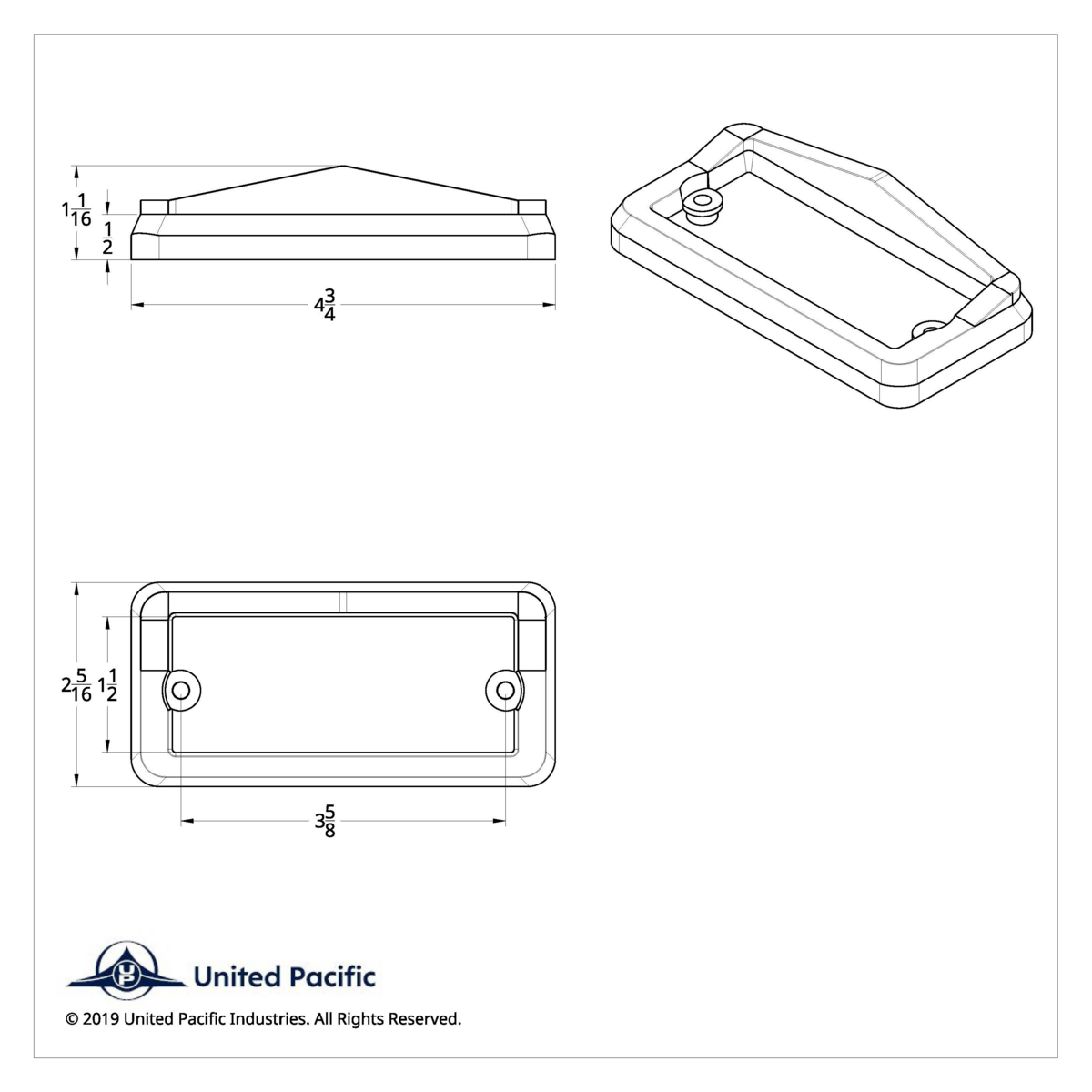 Chrome Plastic Rectangular Visor Light Bezel For Freightliner - Thumbnail 3