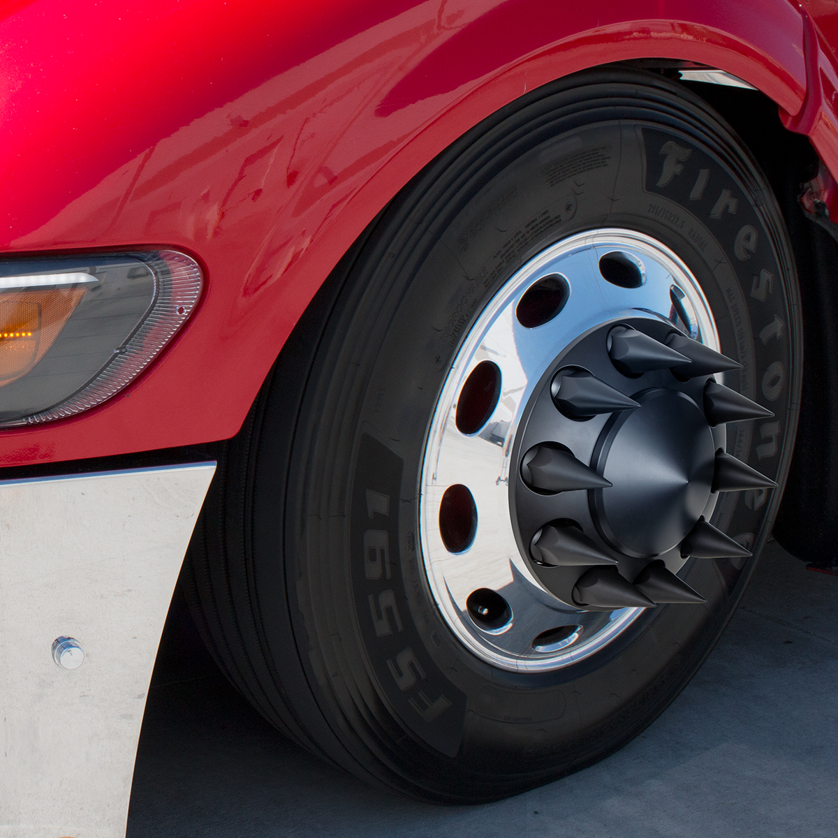 33mm X 4-3/4" Matte Black Spike Nut Covers With Flange- Thread-On (60-Pack) - Thumbnail 3