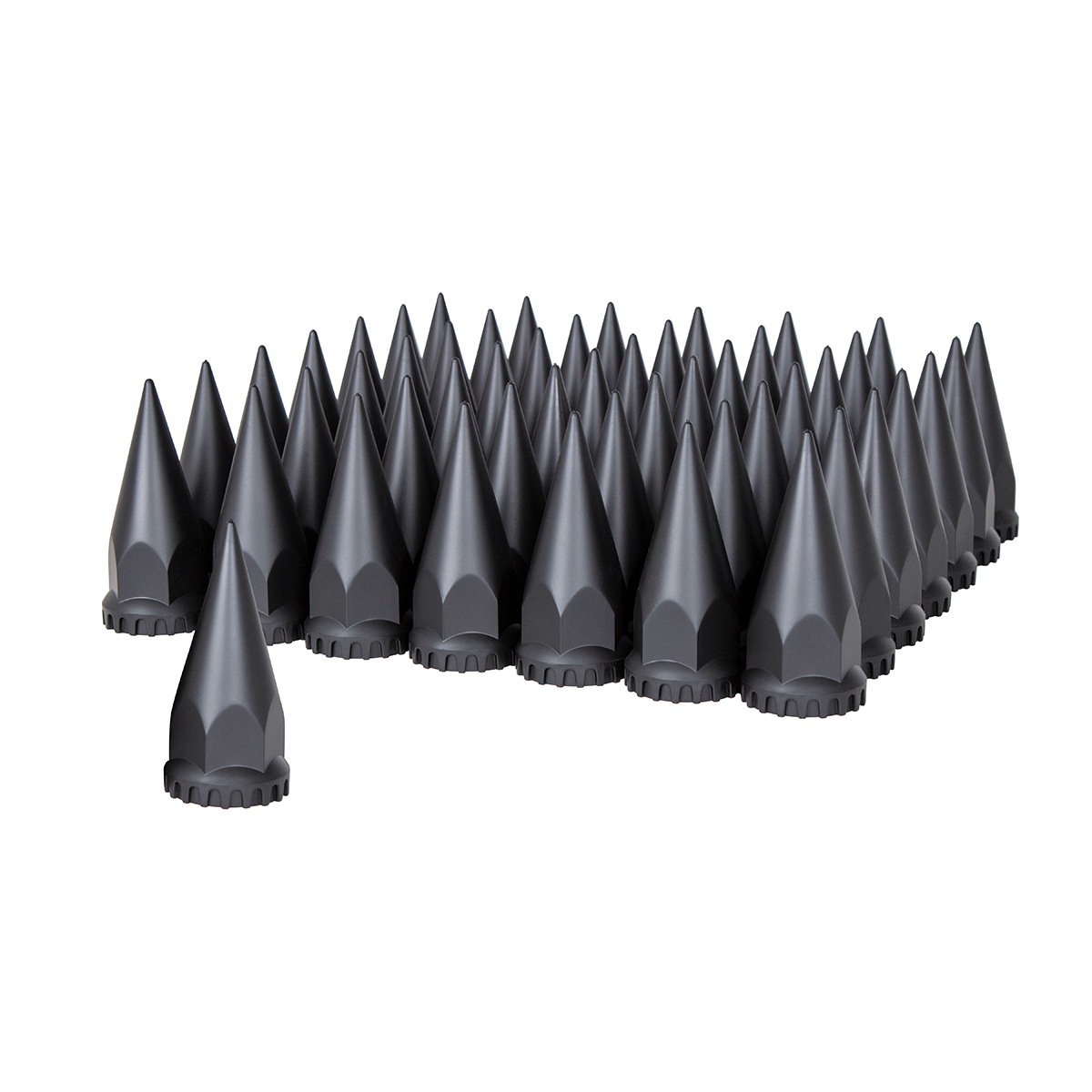 33mm X 4-3/4" Matte Black Spike Nut Covers With Flange- Thread-On (60-Pack) - Thumbnail 7