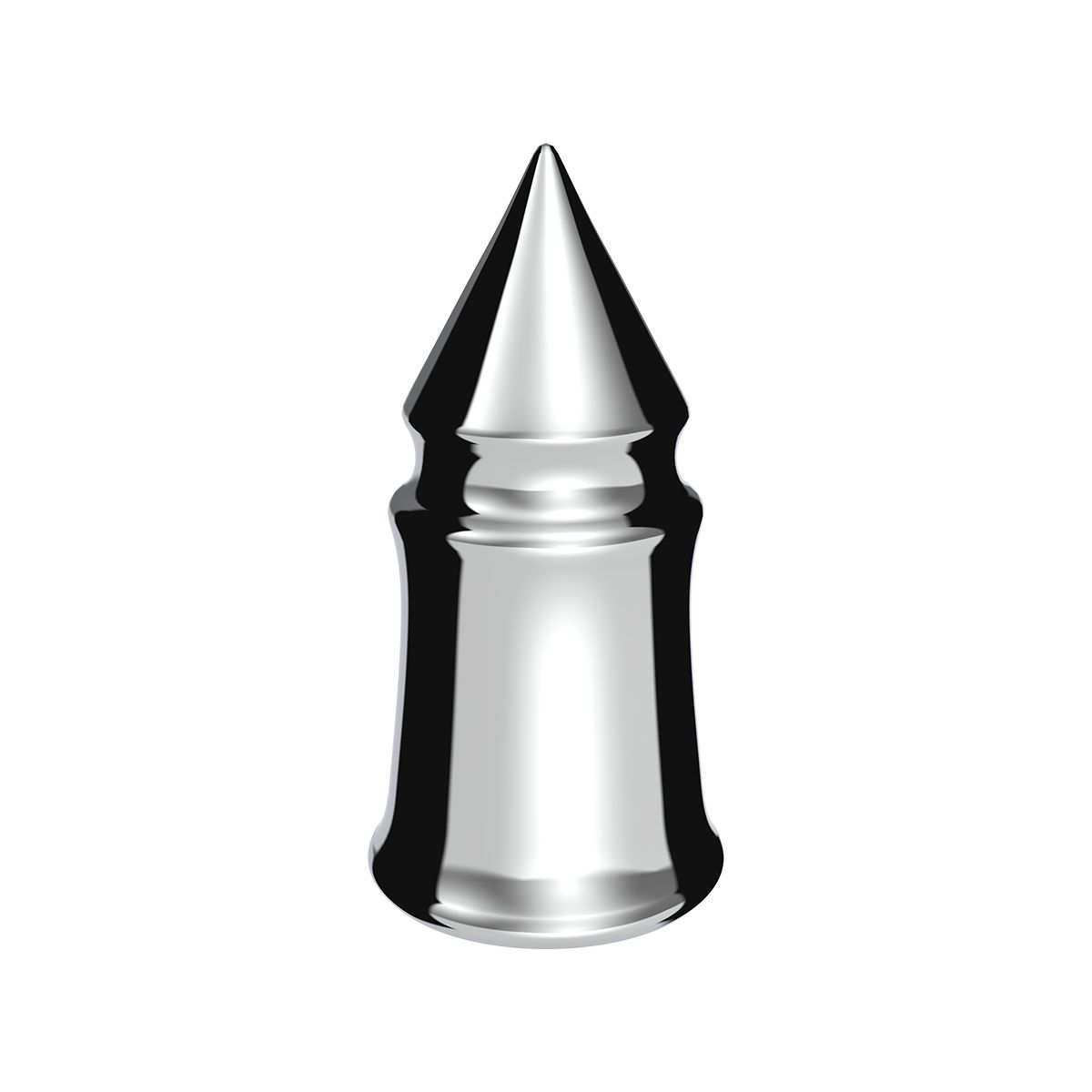 33mm X 4-3/8" Chrome Plastic V-Spike Nut Cover - Thread-On (Bulk)