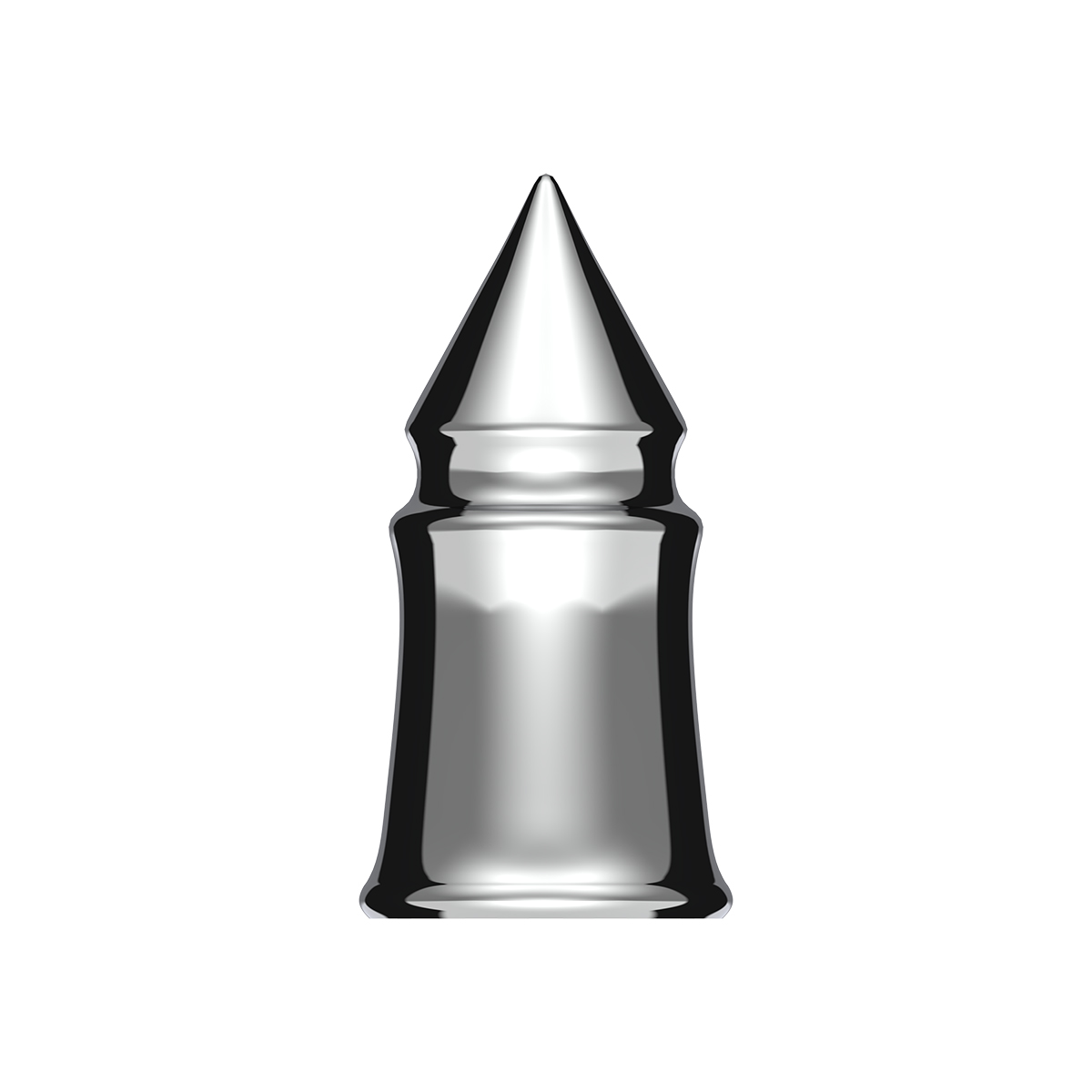 33mm X 4-3/8" Chrome Plastic V-Spike Nut Cover - Thread-On (Bulk) - Thumbnail 2