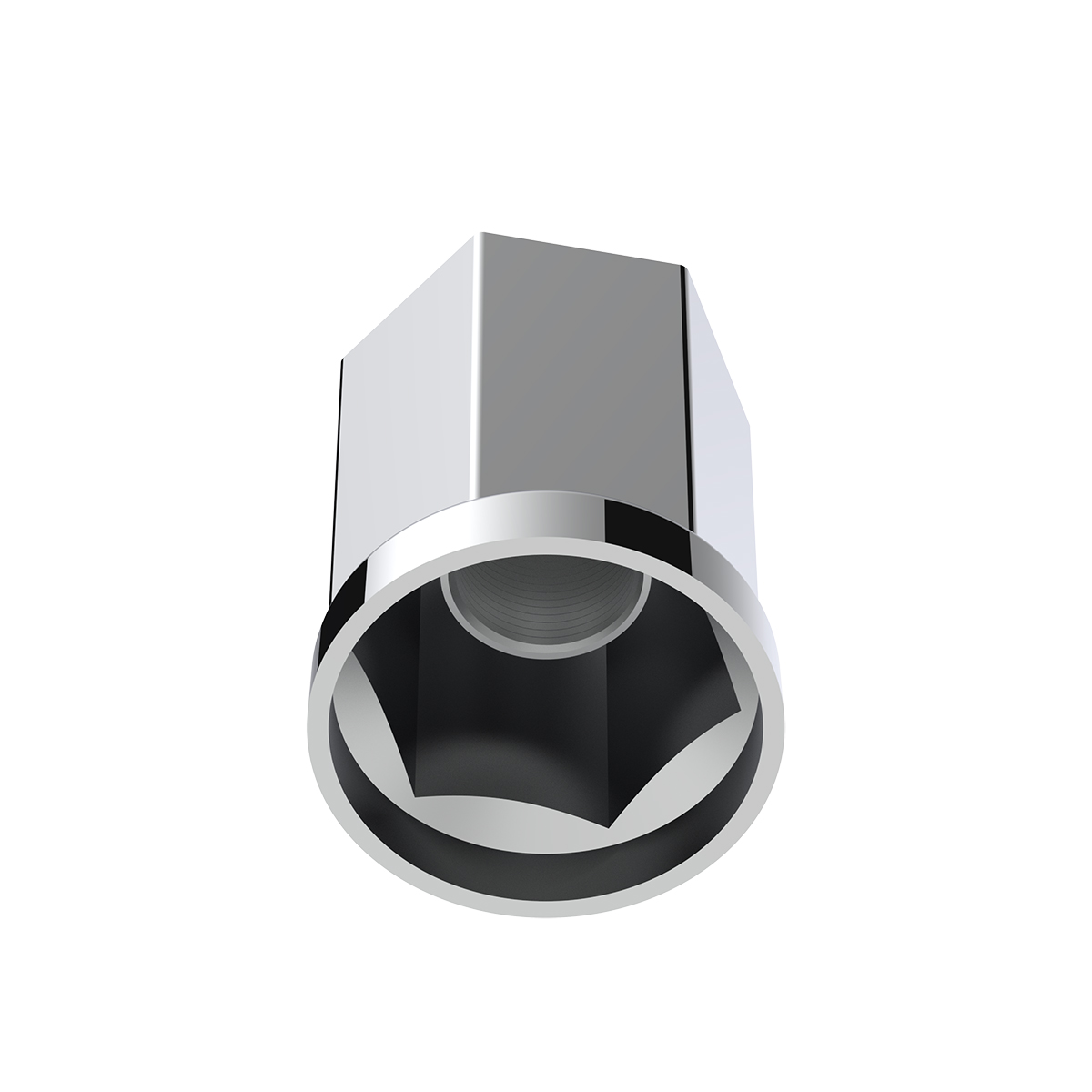 33mm X 3" Tall Chrome Plastic Hexagon Style Thread-On Nut Cover (Bulk) - Thumbnail 3