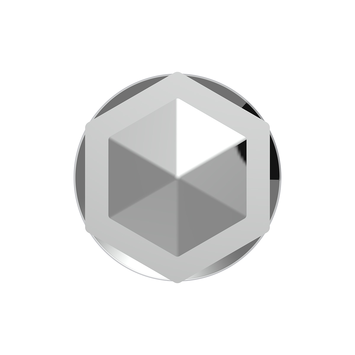 33mm X 3" Tall Chrome Plastic Hexagon Style Thread-On Nut Cover (Bulk) - Thumbnail 4