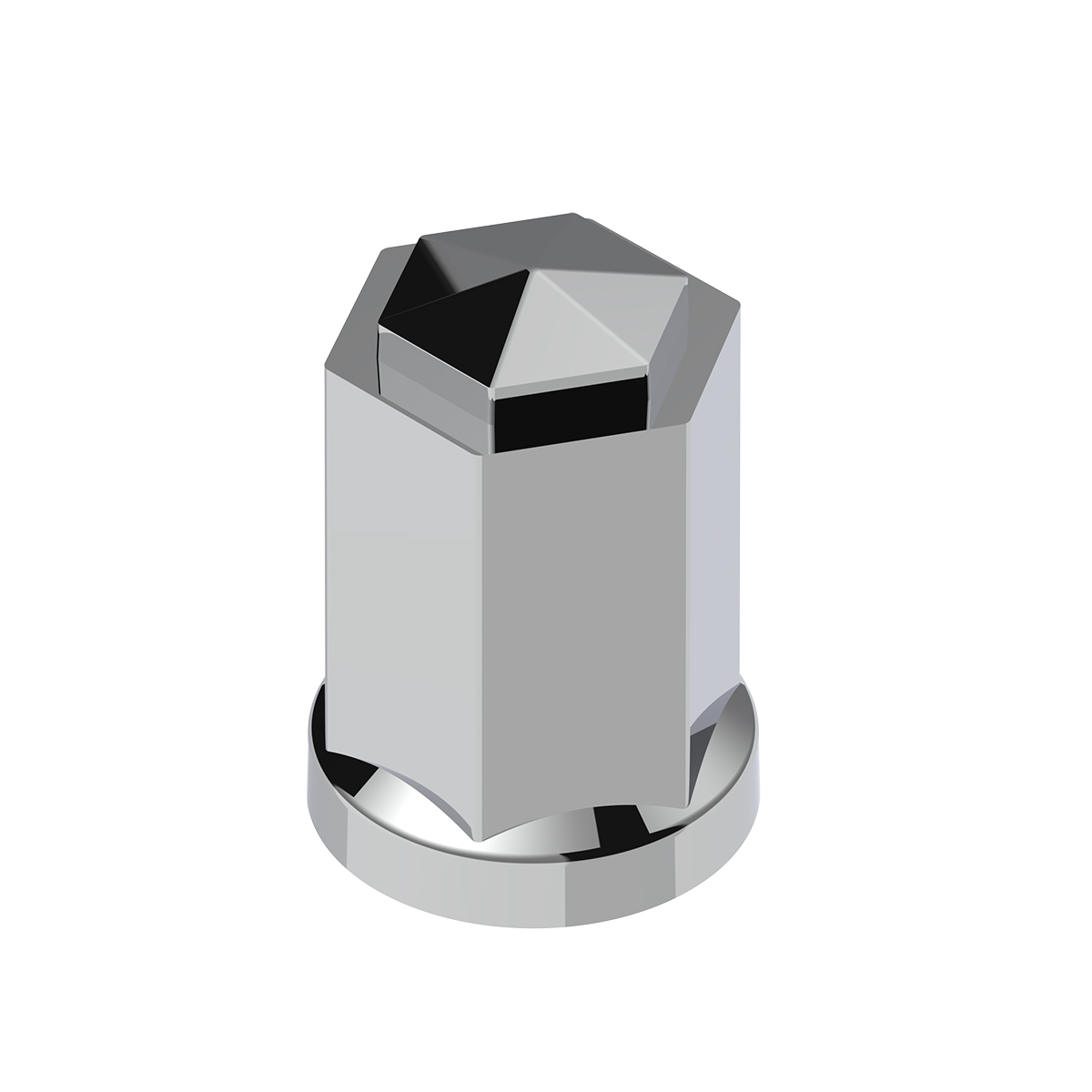 33mm X 3" Tall Chrome Plastic Hexagon Style Thread-On Nut Cover (Bulk) - Thumbnail 7