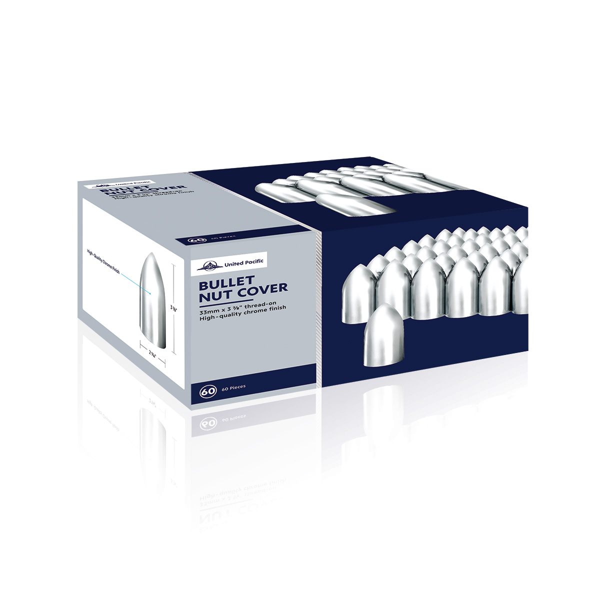 33mm X 3-7/8" Chrome Plastic Bullet Nut Covers - Thread-On (60-Pack) - Thumbnail 5