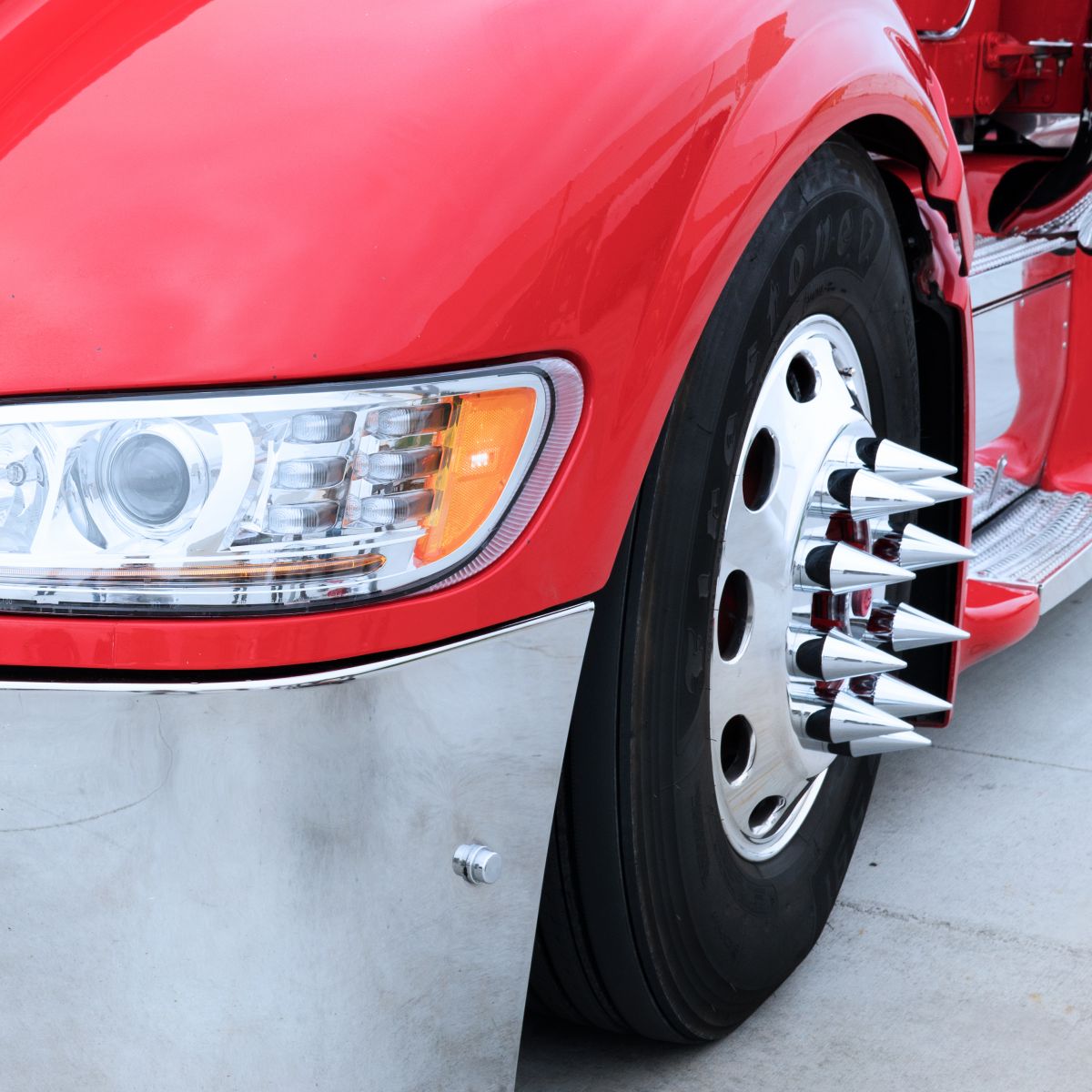 33mm X 4-1/8" Chrome Plastic Spike Nut Covers - Push-On (60-Pack) - Thumbnail 4