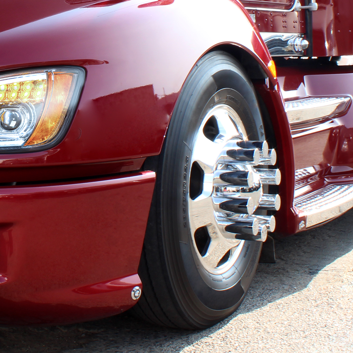 33mm X 3-1/2" Chrome Plastic Cylinder Nut Covers - Push-On (60-Pack) - Thumbnail 3