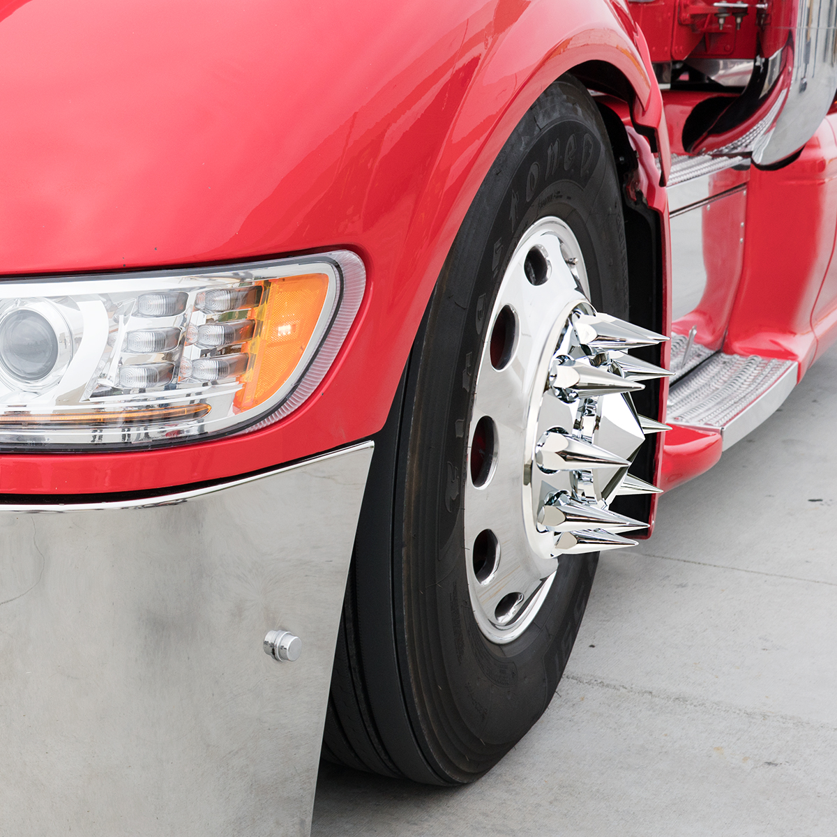 33mm X 4-3/4" Chrome Super Spike Nut Covers - Thread-On (Box of 10) - Thumbnail 6