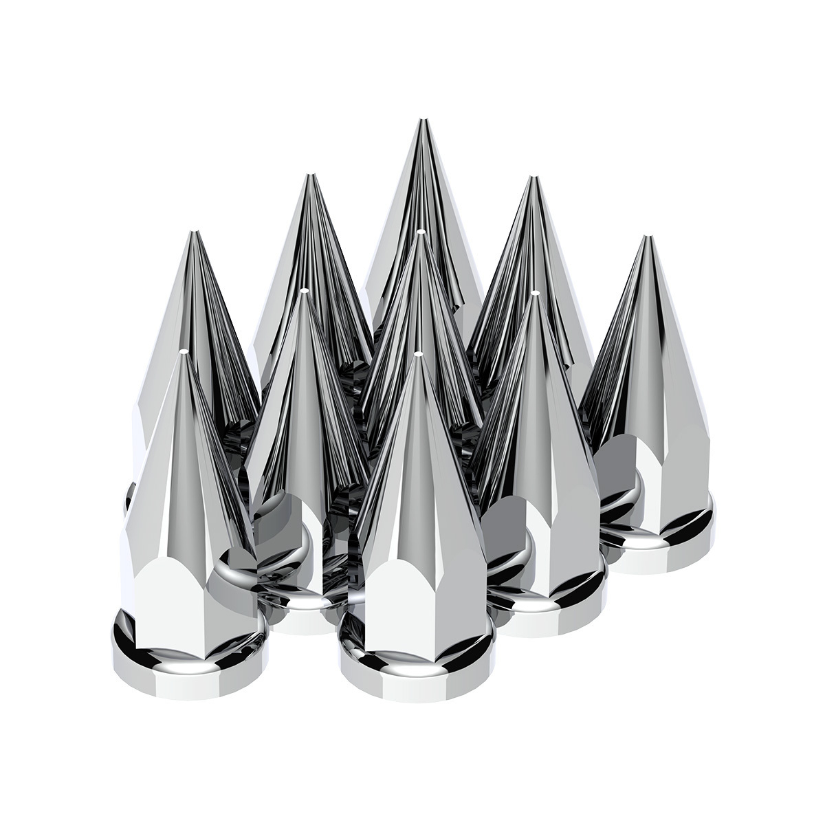 33mm x 4 7/8" Chrome Plastic Super Spike Nut Covers - Push-On (Box of 10) - Thumbnail 8