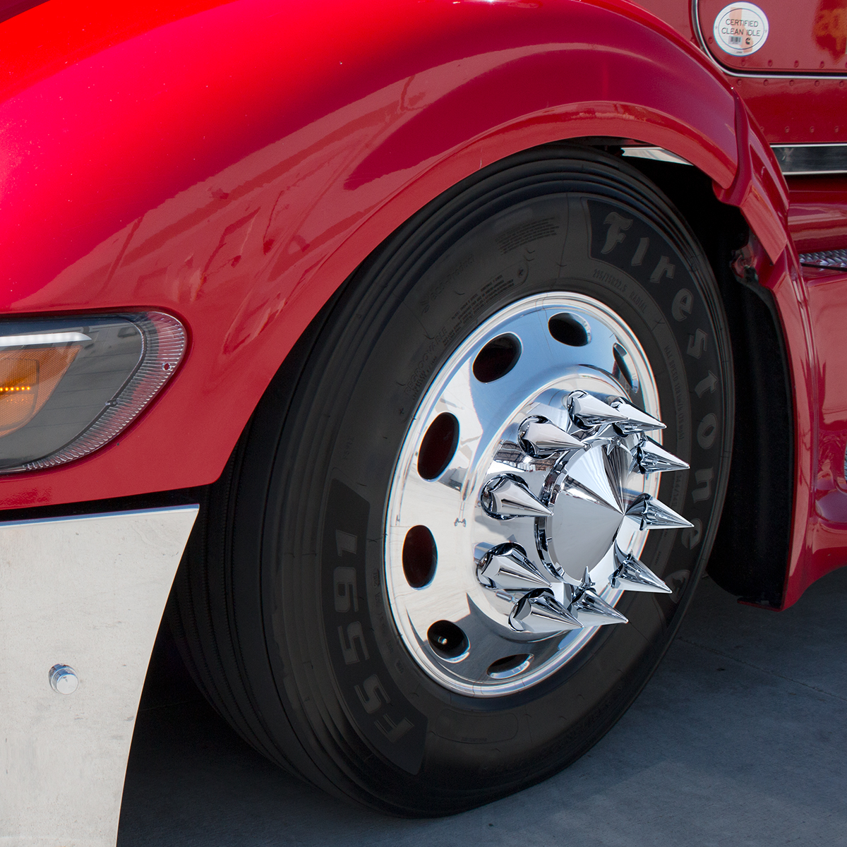 33mm X 4-7/8" Chrome Plastic Super Spike Nut Covers - Push-On (60-Pack) - Thumbnail 3