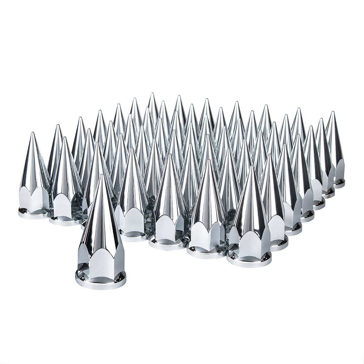 33mm X 4-7/8" Chrome Plastic Super Spike Nut Covers - Push-On (60-Pack) - Thumbnail 7