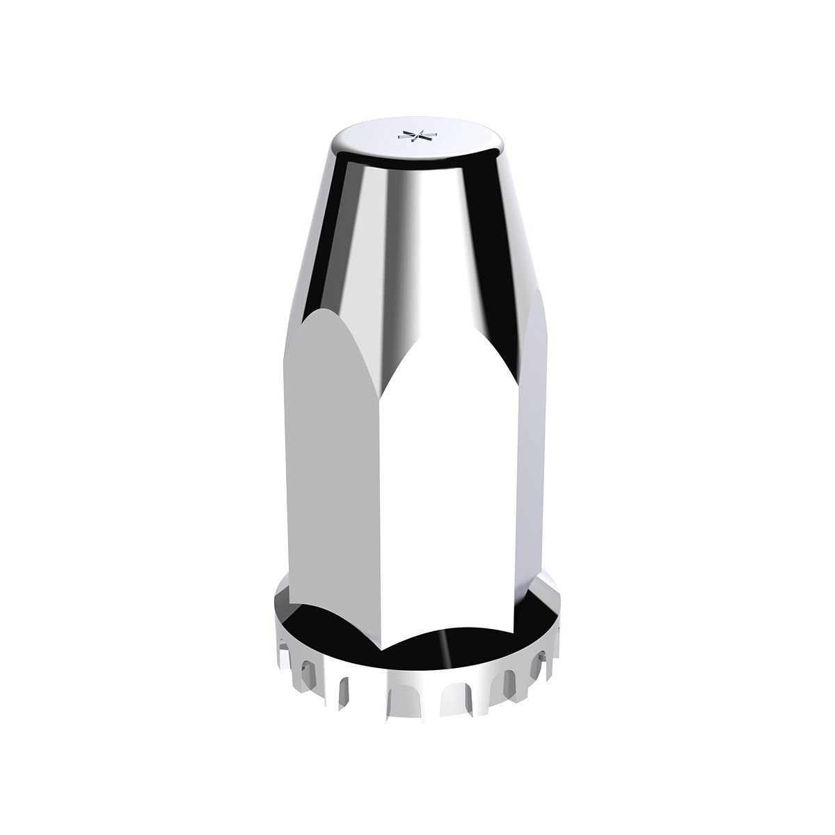 33mm X 4" Chrome Plastic Extra Tall Nut Cover With Flange - Thread-On (Bulk)