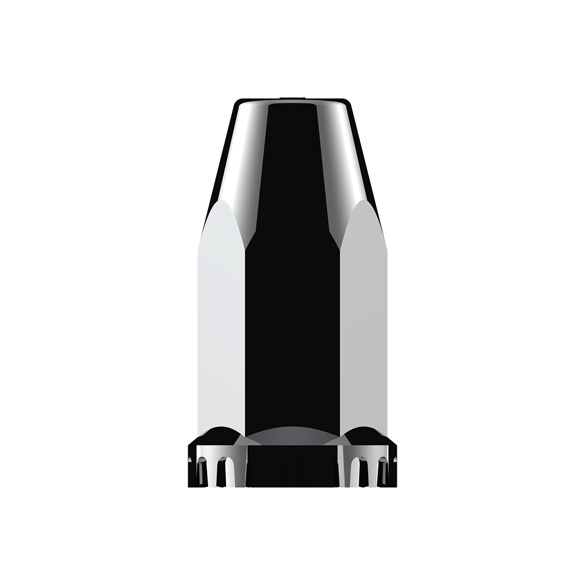 33mm X 4" Chrome Plastic Extra Tall Nut Covers With Flange - Thread-On (60-Pack) - Thumbnail 4