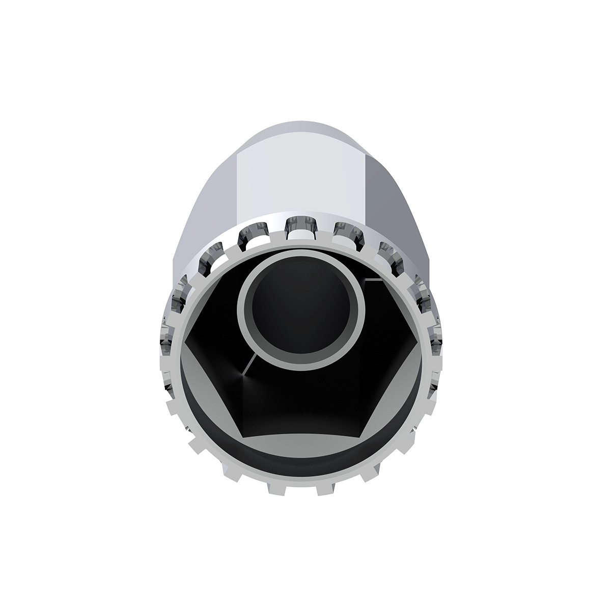 33mm X 4" Chrome Plastic Extra Tall Nut Covers With Flange - Thread-On (60-Pack) - Thumbnail 5