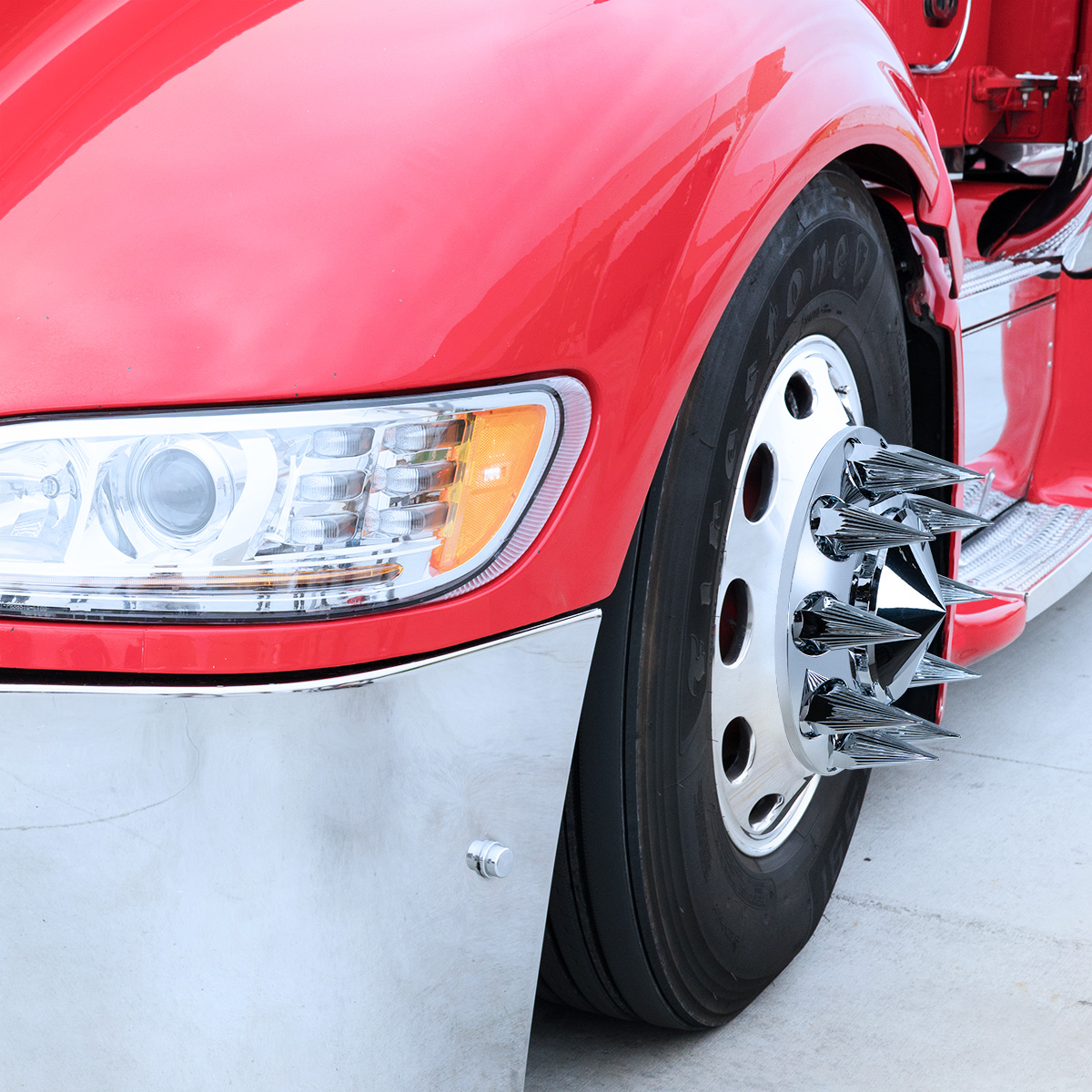 33mm X 4-3/4" Chrome Plastic Razor Nut Covers With Flange - Thread-On (60-Pack) - Thumbnail 4