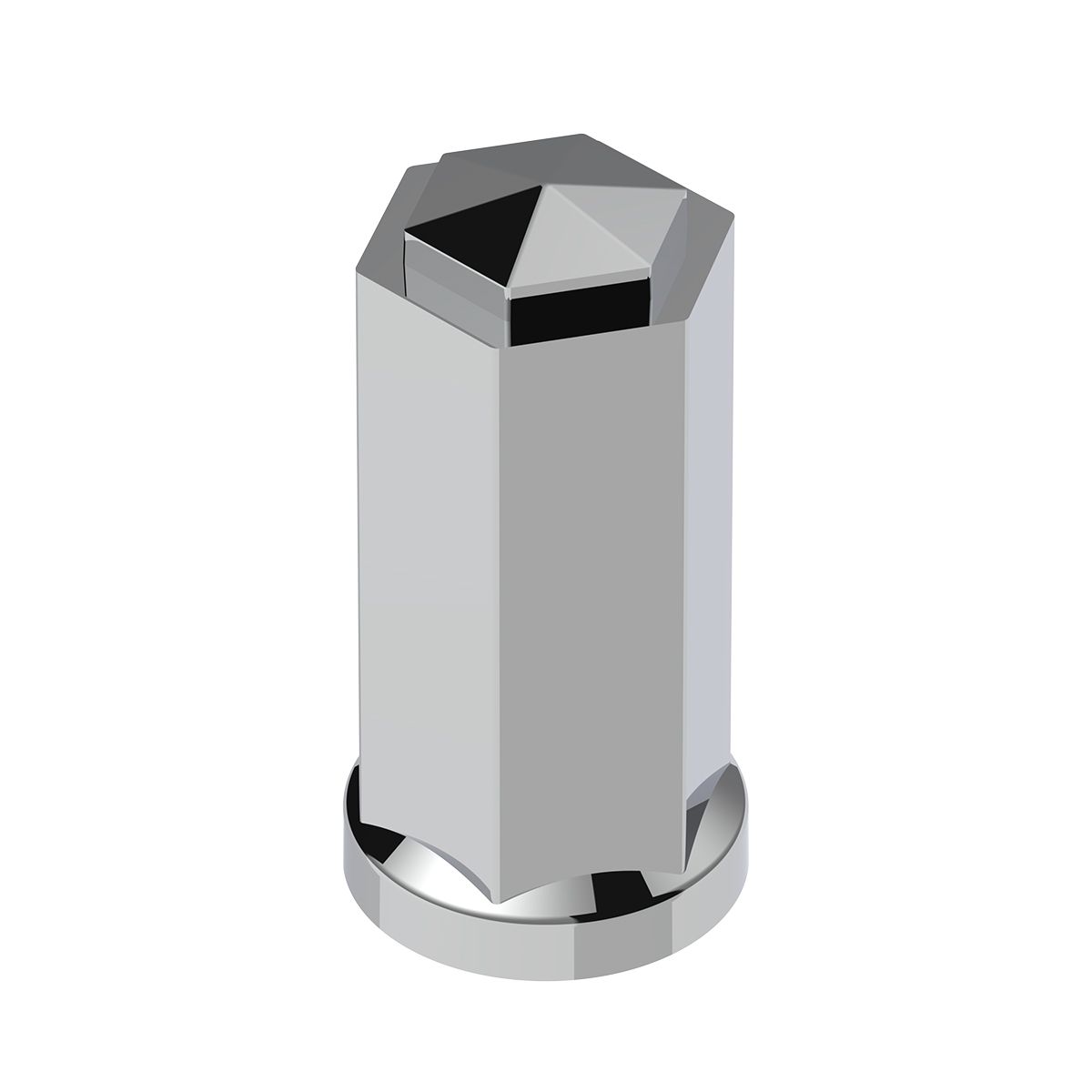 33mm X 4-1/4" Tall Chrome Plastic Hexagon Style Thread-On Nut Cover (Bulk)