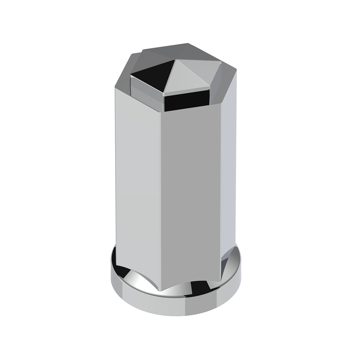 33mm X 4-1/4" Tall Chrome Plastic Hexagon Style Thread-On Nut Cover (Bulk) - Thumbnail 7