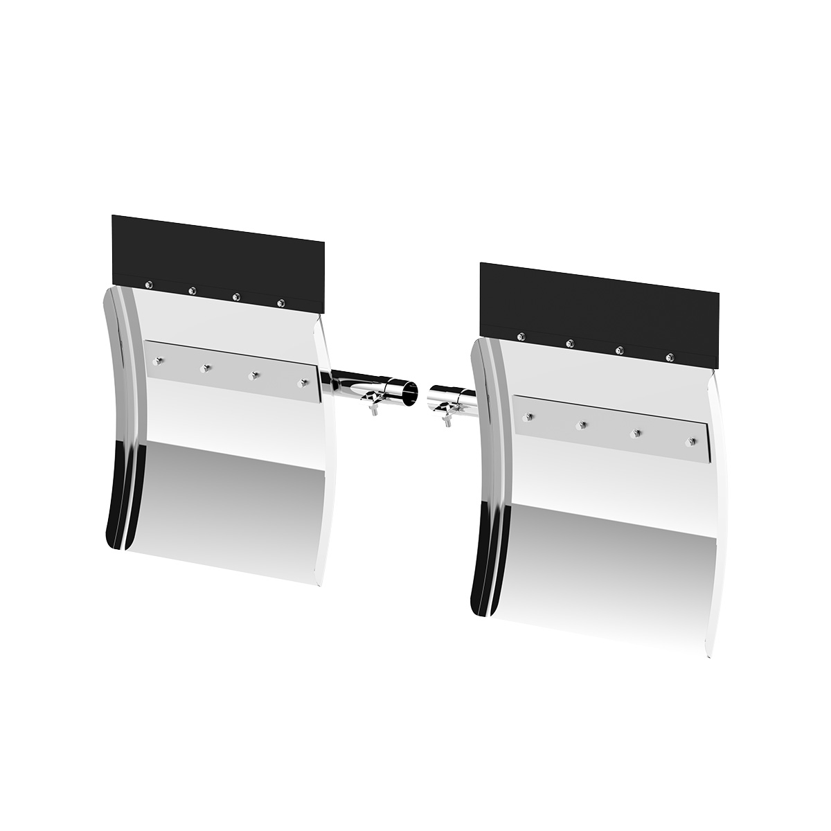 24" x 24" Stainless Competition Series Quarter Fender Set - Tube Bracket (Pair) - Thumbnail 2