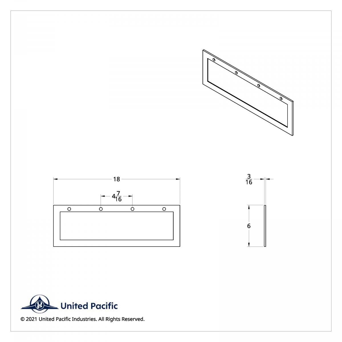 18" X 6" Rubber Quarter Fender Top Mud Flap - Thumbnail 2