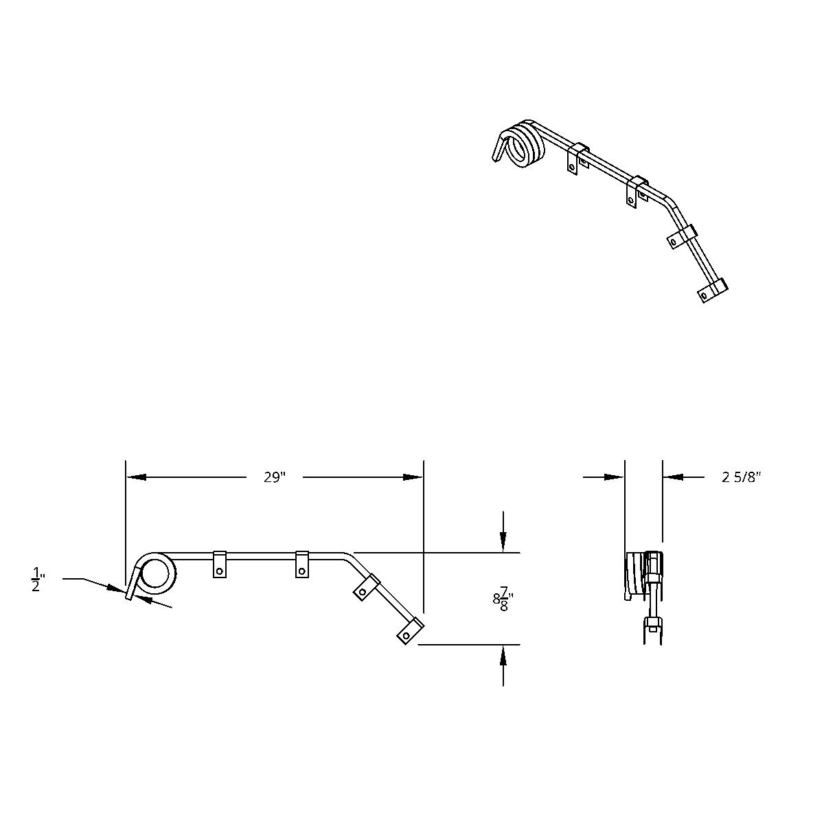 Black Angled Mud Flap Hangers - 3 Coils (Pair) - Thumbnail 3