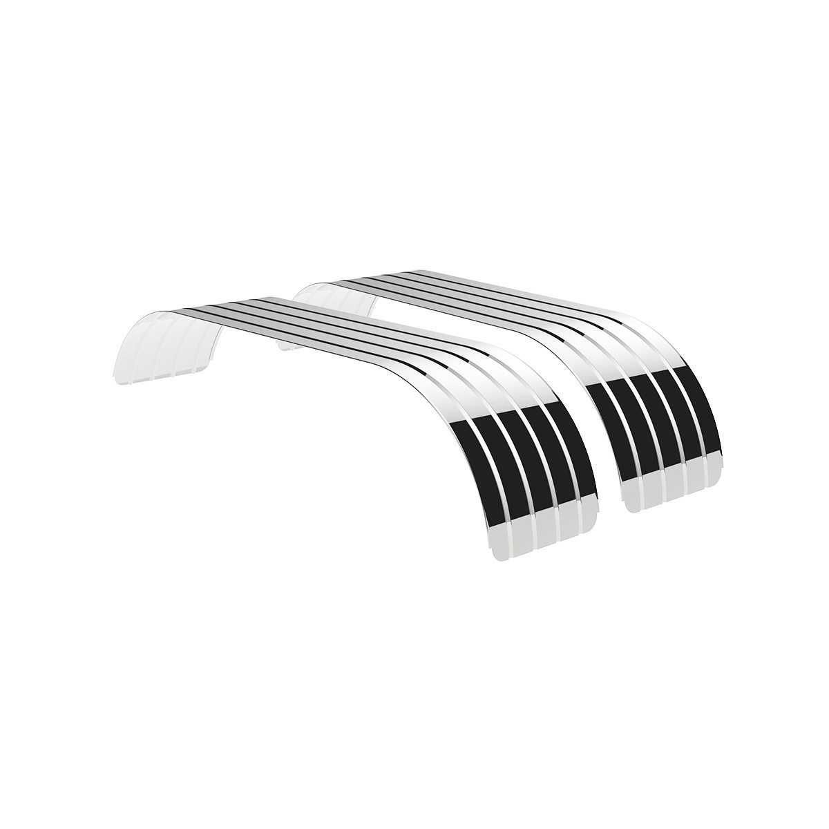 126" 430 Stainless Steel (18ga) Beaded Edge Ribbed Full Fender  54" Spread - SR Series (Pair) - Thumbnail 10