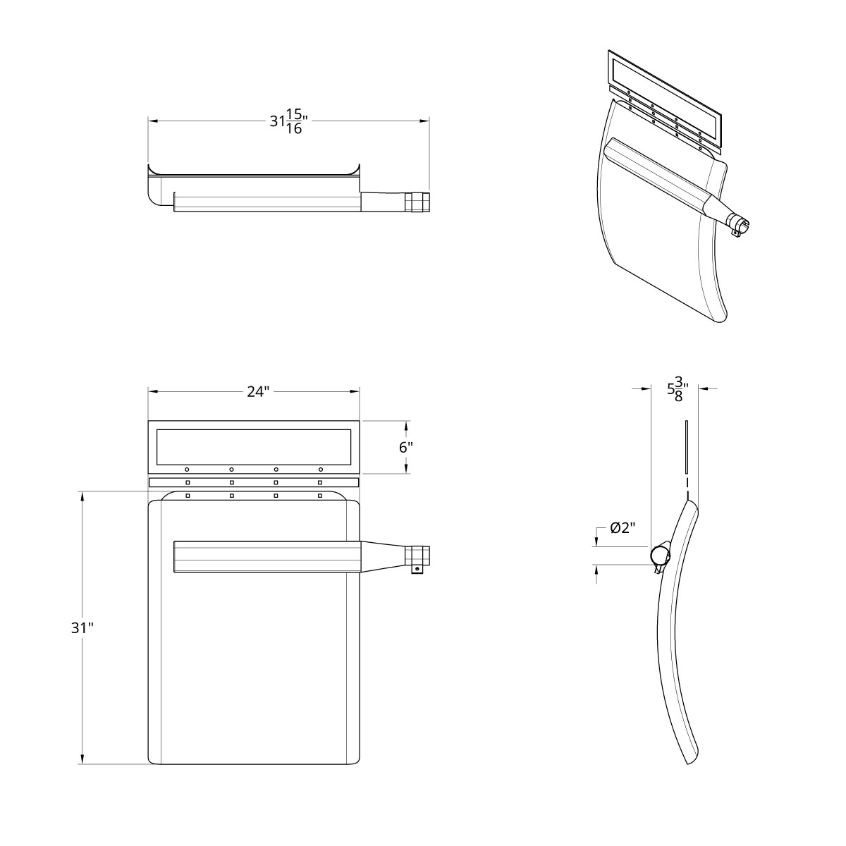 24" X 31" Deluxe Stainless Quarter Fender Set - Triangle Bracket - Thumbnail 2
