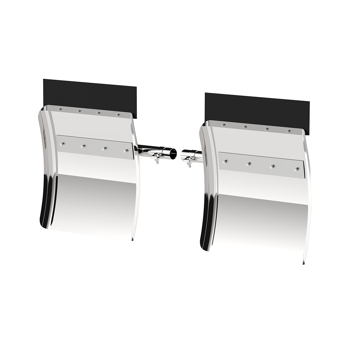 24" X 24" 430 Stainless Quarter Fender With Tube Bracket Set (Pair) - Thumbnail 2