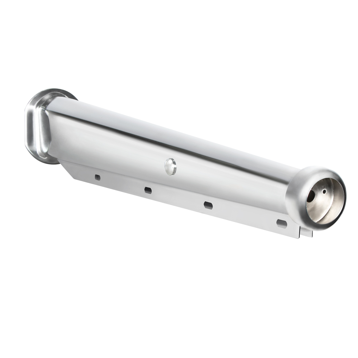 30" Chrome Heavy Duty Mud Flap Hangers With Light End Cap - 2.5" Bolt Pattern (Pair) - Thumbnail 2