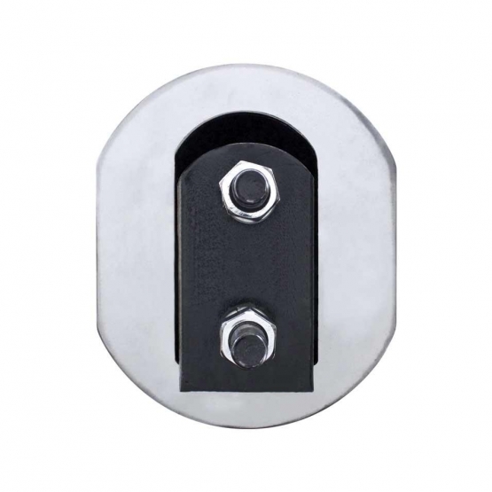 30" Chrome Heavy Duty Mud Flap Hangers - 2.5" Bolt Pattern (Pair) - Thumbnail 2