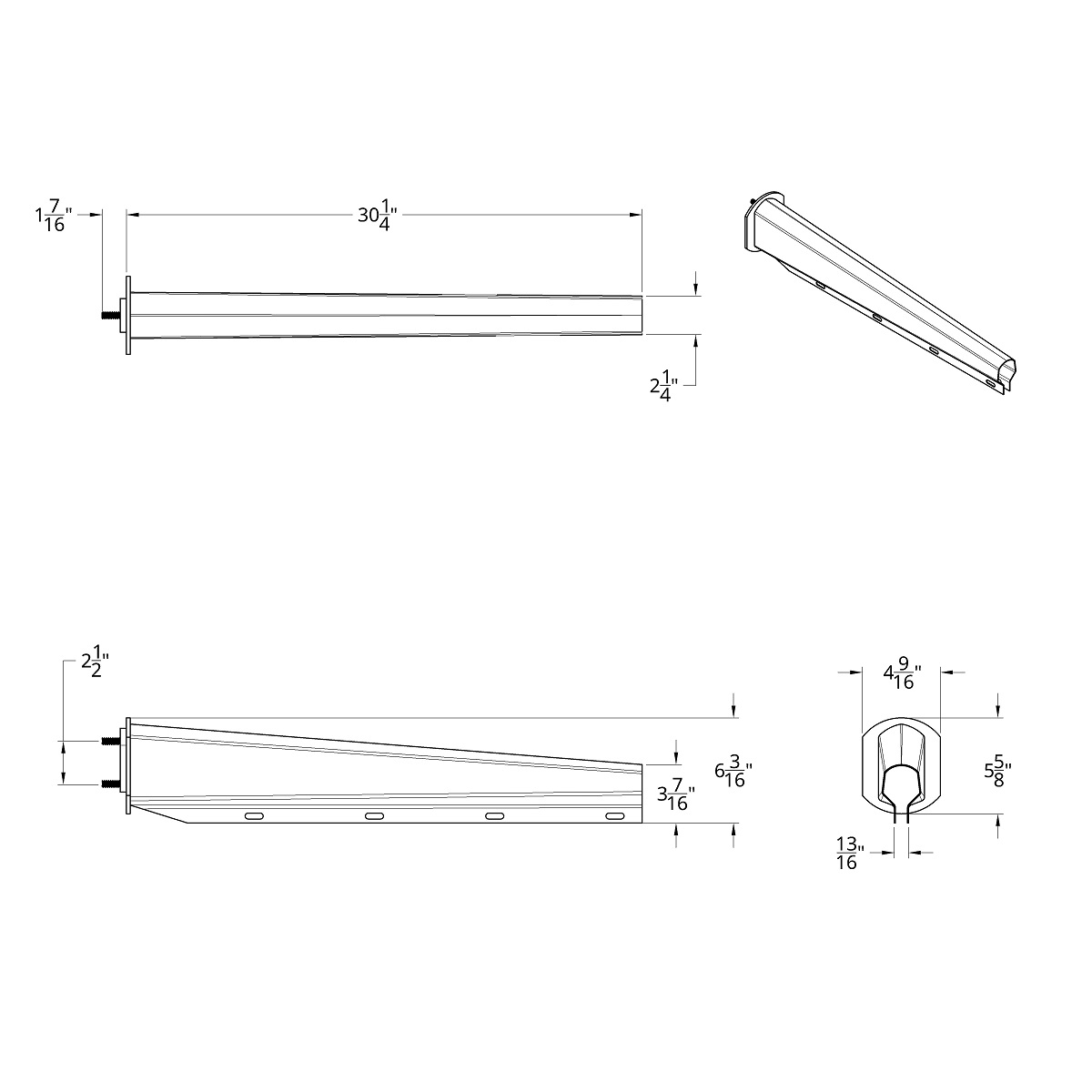 30" 304 Stainless Heavy Duty Mud Flap Hangers - 2.5" Bolt Pattern (Pair) - Thumbnail 5
