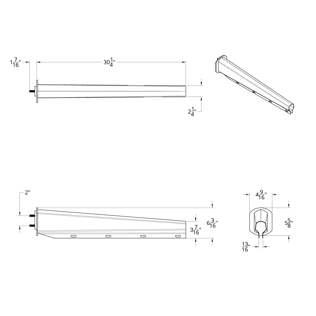 30" Chrome Heavy Duty Mud Flap Hangers - 2" Bolt Pattern (Pair) - Thumbnail 5