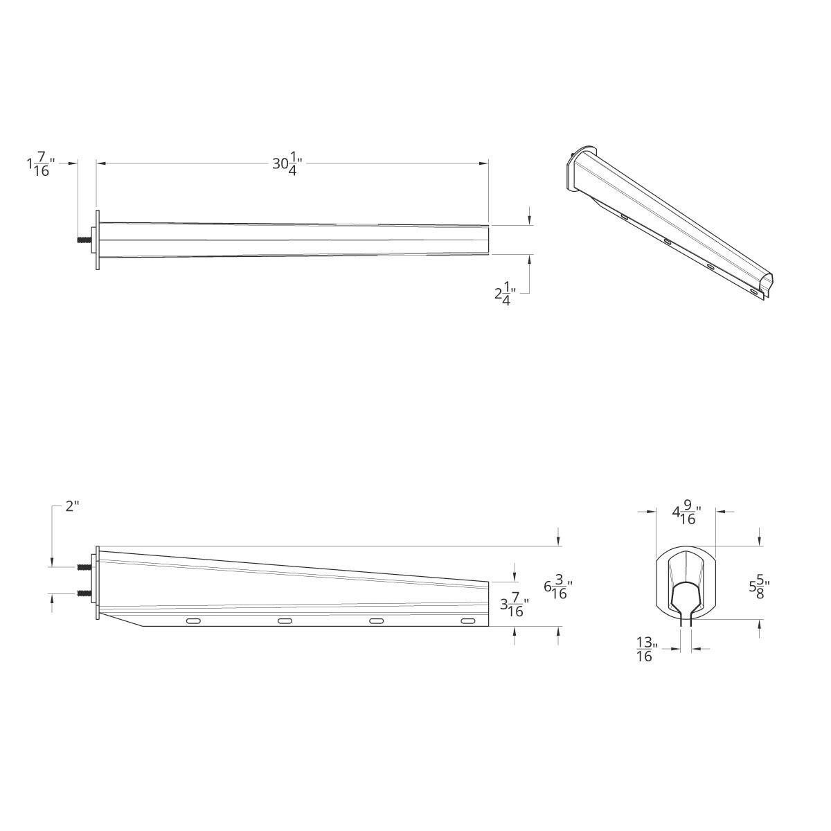 30" Black Heavy Duty Mud Flap Hangers - 2" Bolt Pattern (Pair) - Thumbnail 4