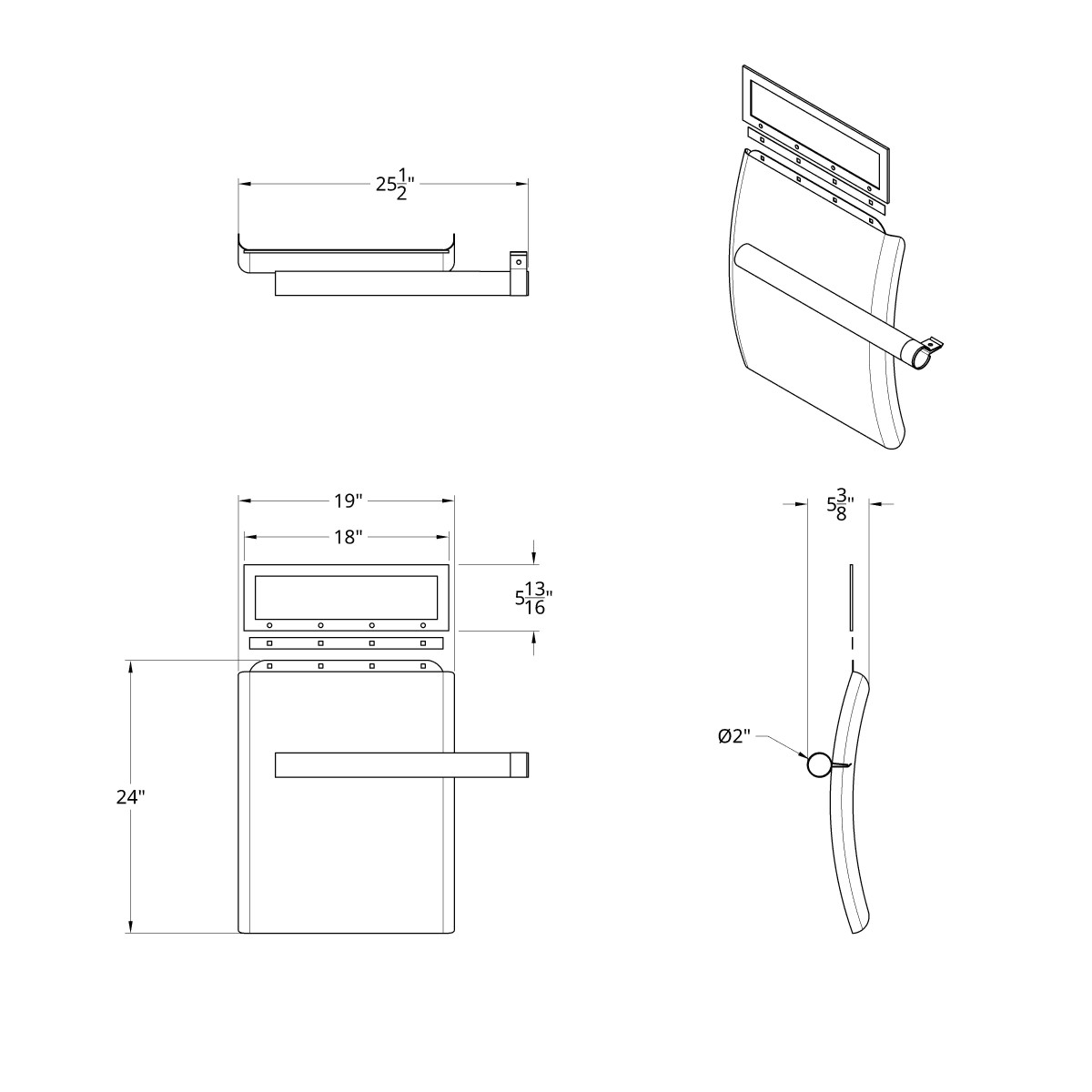 24" X 18" Stainless Super Single Quarter Fender Set (Pair) - Thumbnail 2