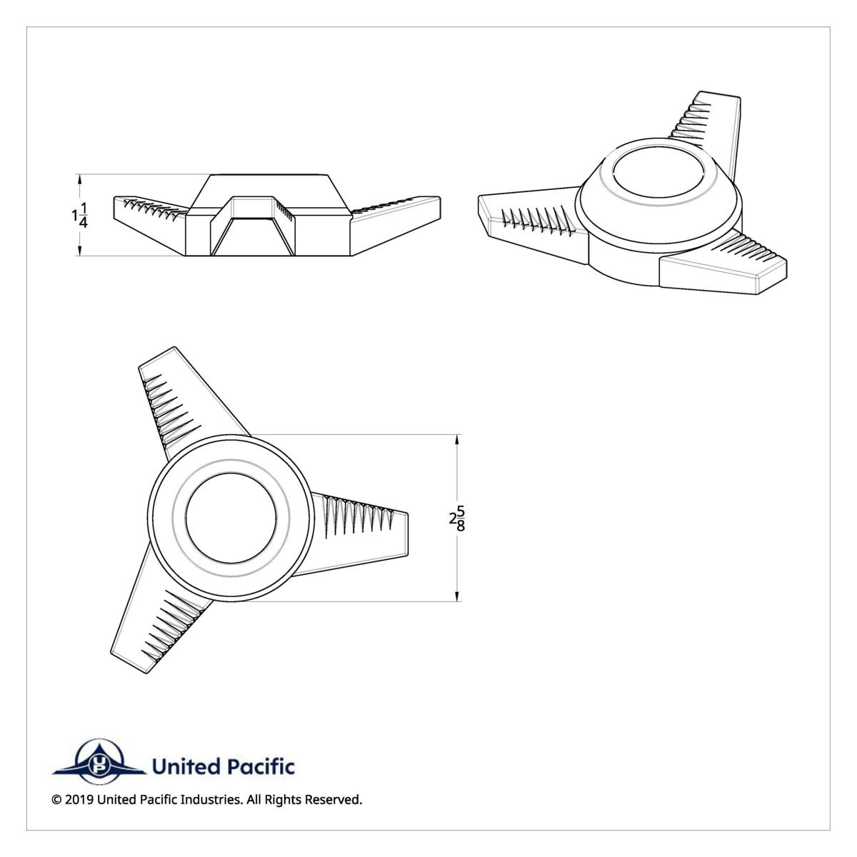 Chrome Plastic 3 Bar Left Swing Hubcap Spinner Only - Thumbnail 7