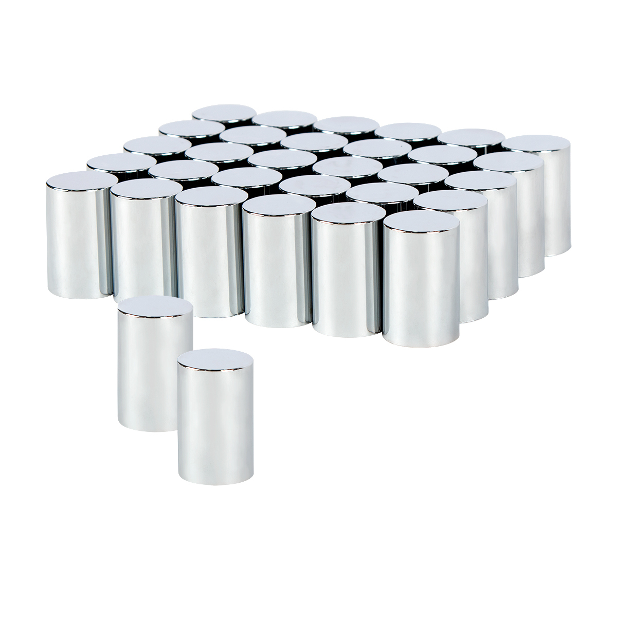 Chrome Cylinder Hubcap Nut Cover For 1999-2018 Chevy & GMC 2500/3500-Push-on (Color Box of 32) - Thumbnail 6