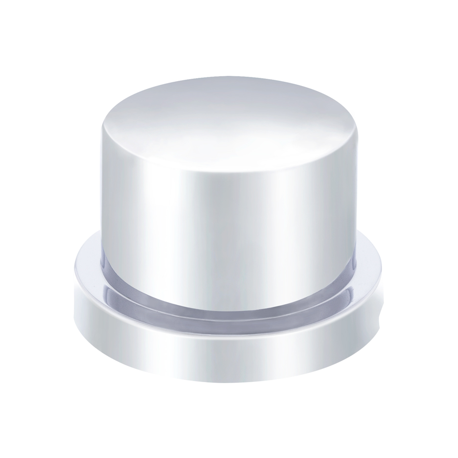 7/16" x 1/2" Chrome Plastic Flat Top Nut Covers - Push-On (10-Pack)