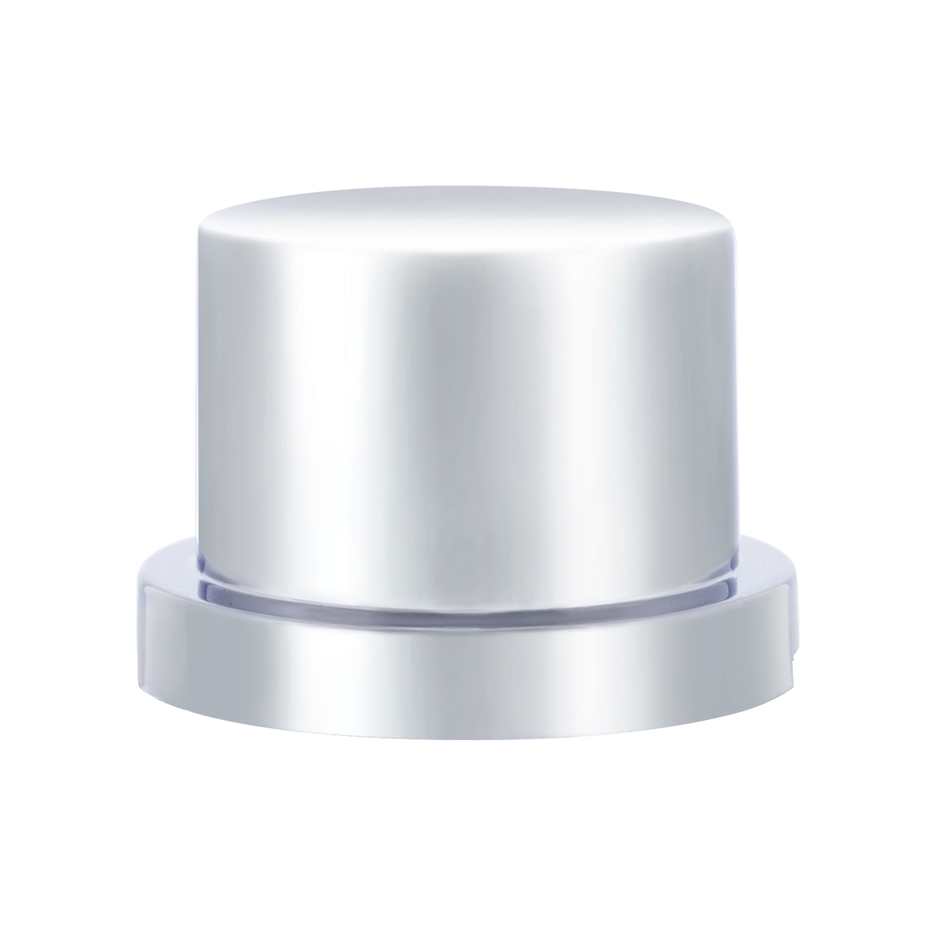 1/2" X 5/8" Chrome Plastic Flat Top Nut Cover - Push-On (Bulk) - Thumbnail 2